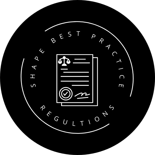 Shape best practice regulations icon